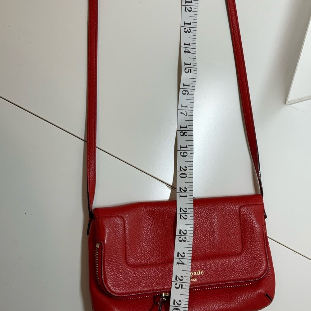 Kate Spade Mariana Mansfield leather Crossbody bag persimmon red - Picture 7 of 12